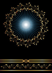 Background with golden ornament