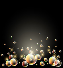 Glowing background with stars and bubbles
