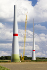 Bau einer Windkraftanlage