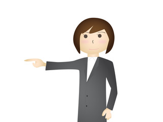 指を指すビジネスウーマン