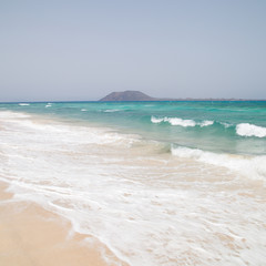 white sand beach on Fuerteventura (Corralejo 