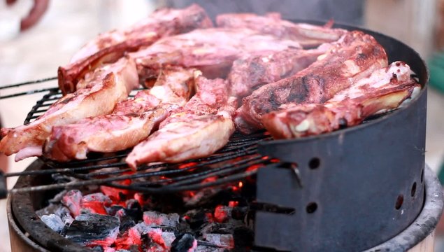 cooking grilled  pork