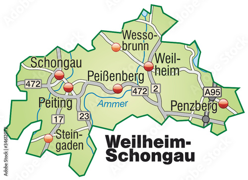 "Landkreis Weilheim-Schongau Variante2" Stockfotos und lizenzfreie