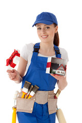 Female construction worker.
