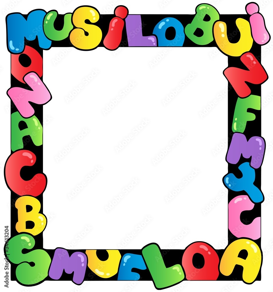 Wall mural Frame with cartoon letters