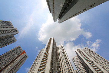 Fototapeta na wymiar Hong Kong apartment blocks
