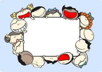 Horizontal frame with kids