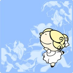 Card with a cute little dancing ballerina