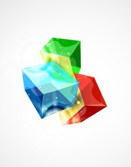 Vector abstract glass cube background