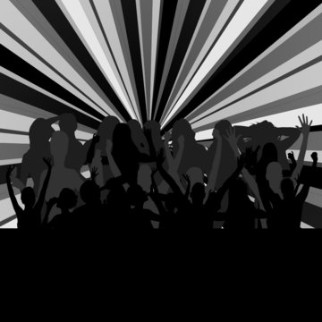 party black and white illustration