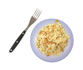 Rice pilaf with fork