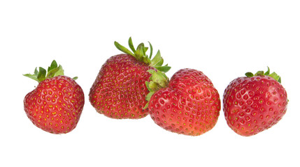 Erdbeeren in einer Reihe