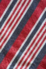 cotton with red, blue and white stripes