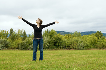 Happy woman enjoying freedom