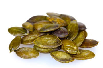 pumpkin seeds isolated on white