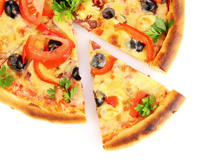 tasty pizza isolated on white