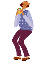 Close-up of man holding burger