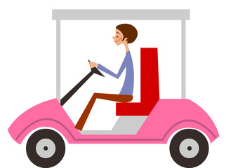 Side view of man sitting in car