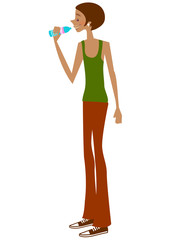 Close-up of man drinking water