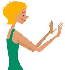 Side view of woman smiling