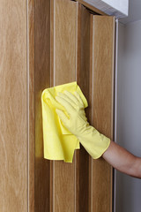 Hand cleaning door.