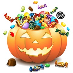 Halloween Zucca e Caramelle-Halloween Pumpkin and Candies-Vector