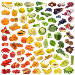 Rainbow collection of fruits and vegetables