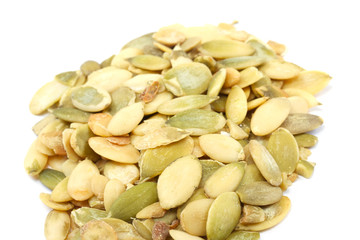 pumpkin seeds isolated on a white