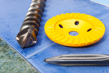 The tool -  Nozzle for the puncher and a grinding disk