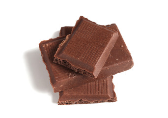 Tasty chocolate on a white background