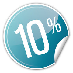 Button Rabatt - bis 10% prozent sparen reduziert blau