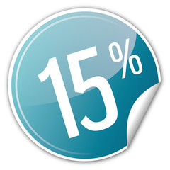 Button Rabatt - bis 15% prozent sparen reduziert blau