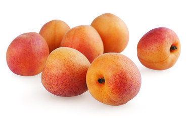 Fototapeta na wymiar Fresh apricots isolated on white