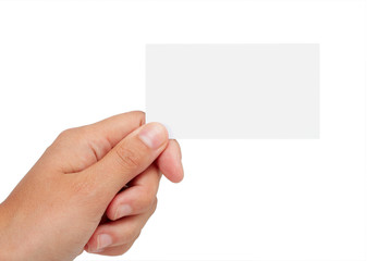 Empty business card in a woman's hand - 34639020
