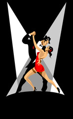 tango in the dark - obrazy, fototapety, plakaty