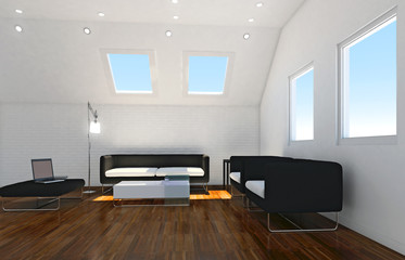 3d interno con divano