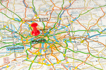 Location of Paris on a map