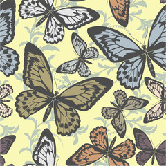 Seamless pattern with butterflies