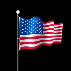American flag. Vector illustration.