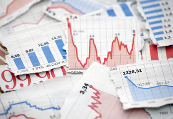Financial charts from newspapers