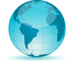 World globe map isolated on white background