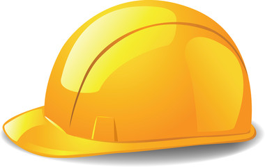 Yellow safety hard hat. - 34642837