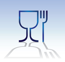 eat drink symbol with shadow - illuatration