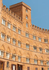 Fototapeta na wymiar A building on a main square in Siena, Italy, Tuscany