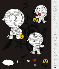 mummy hallooween cartoon set1
