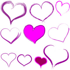 Herzen Heart Button handgemalt pink