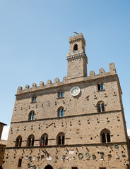 Main square view from Volterra - city in Tuscany