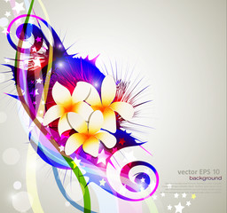 vector abstract background celebration, with flowers