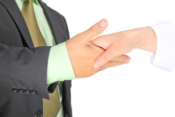 Obraz premium Asian business people shaking hands