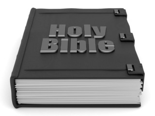 old, closed, Holy Bible on white background